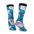 thumbnail image 3 of Goofa Swan On The Pond Printed Men's Crew Socks, Soft Durable Breathable Moisture-Wicking with Odor Control Cotton socks, 3 of 9