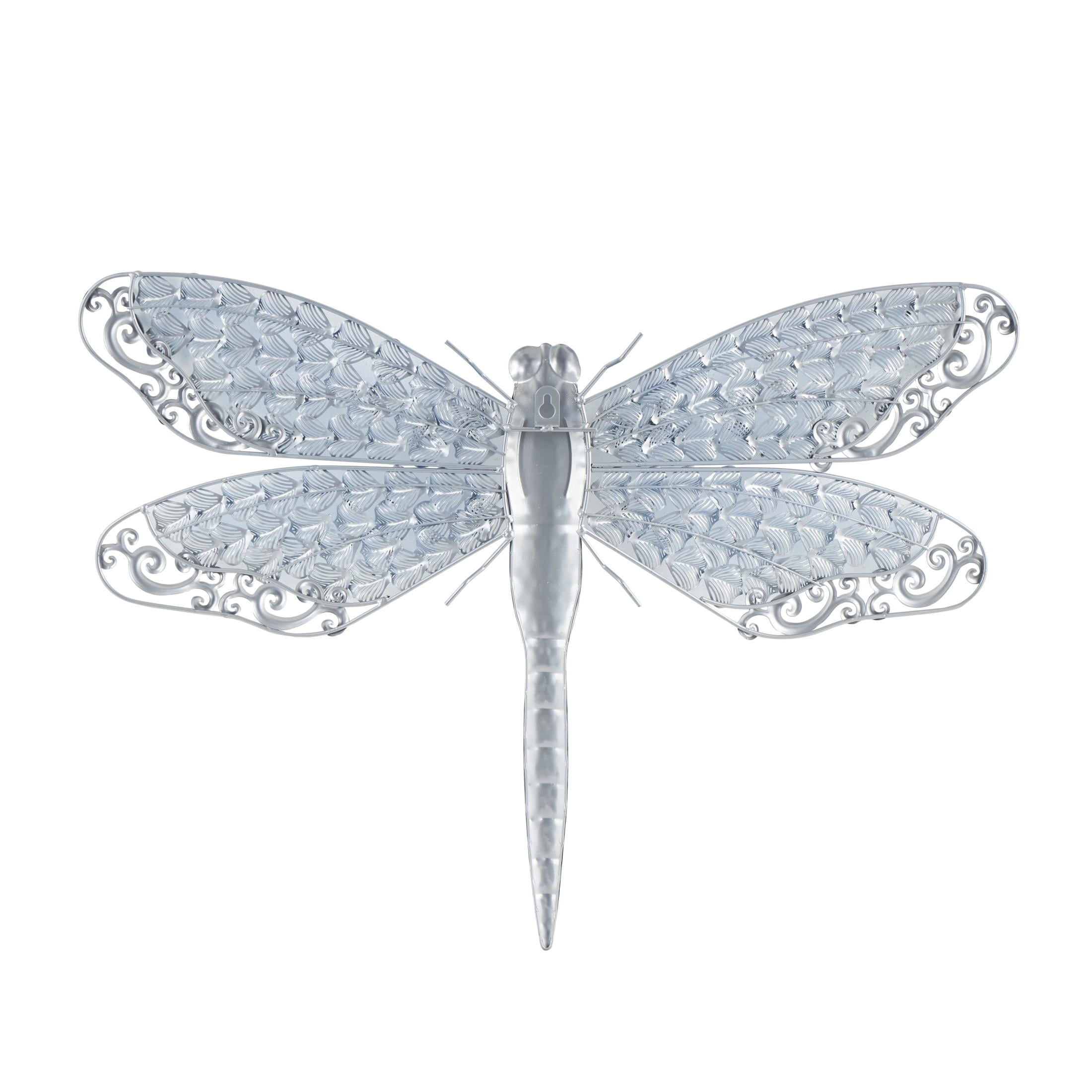 DecMode Eclectic Metal Turquoise Indoor/Outdoor Dragonfly Wall Décor, 25"W x 16"H