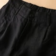 thumbnail image 6 of up to 60% off Gifts Usmixi Womens Half Pants Summer Casual Solid Button High Waist Plus Size Shorts Comfort Cotton Linen Leisure Wear Shorts with Pocket Black XL, 6 of 6