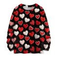 thumbnail image 2 of Dwralegc Womens Valentines Day Sweater Heart Graphic Cute Sweater Long Sleeve Crew Neck Casual Spring Lightweight Pullover Tops Deep Red M, 2 of 4