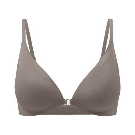 Generic Women s Front Closure Bras No Underwire Plunge V Neck Bra Low Cut Padded Bralettes Comfortable Seamless Everyday Bras