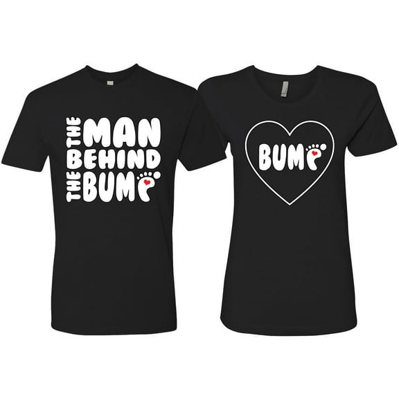Wild Bobby, The Man Behind Shirt His and Hers Matching Couples T-Shirt, Black, Mens S-Womens S