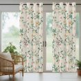 thumbnail image 5 of Outdoor Curtains for Patio Waterproof, Spring Flowers Outdoor Privacy Panels Grommet, Yellow Pink Floral Leaves Vintage Country Plants Blackout Outside Curtains for Porch/Cabana 54"x95", 1 Panel, 5 of 8