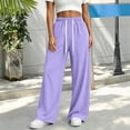 thumbnail image 3 of YuXingFu Womens Capri Pants for Women Dressy Straight Cigarette High Regular - Raw Hem Office Purple M, 3 of 8