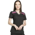 thumbnail image 3 of Dickies Dynamix Women Scrubs Top, V-Neck, Plus Size, DK740, 3XL, Black, 3 of 7