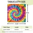 thumbnail image 2 of Colorful Rainbow Tie Dye Spiral Pattern Square Fitted Tablecloth with Elastic Edge,Square Table Cover,Washable Elastic Table Cover for Home Kitchen Party Decor 34"x34", 2 of 6