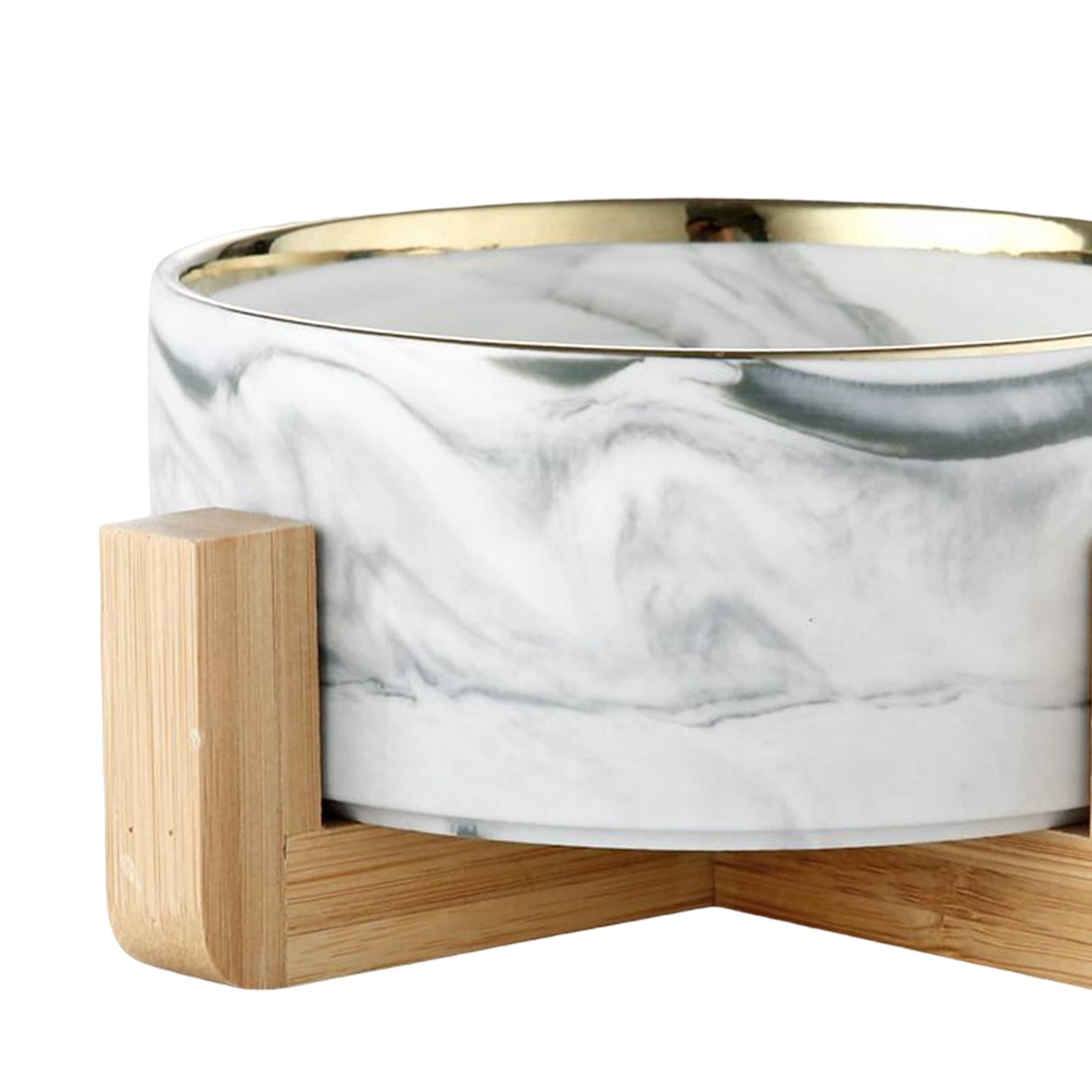 cat and dog Bowl Dish with Wood Stand Drinking Eating Feeding Bowl Food Container Cat Elevated Feeder Pet Bowl Cat Food Bowl Single Bowl