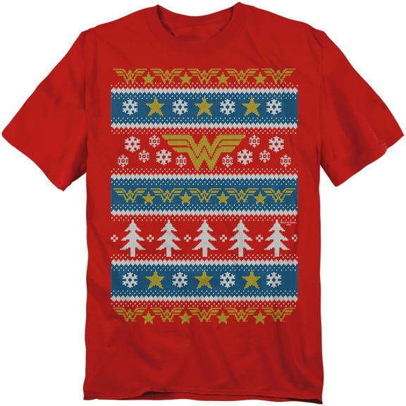 DC Comics Wonder Woman T-Shirt Wonder Woman Christmas Sweater Unisex Graphic Tee For Men & Women Red