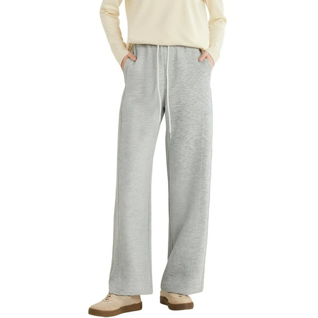 Huaizzzy Women's Casual Pants High Waisted Wide Leg Trousers for Everyday Wear Jogging Travel Comfortable Elastic Drawstring Pure Color Patterned Pants plus Size Sweatpants for WomenCasual