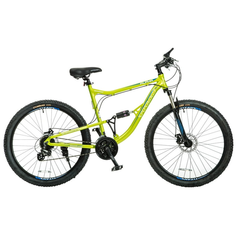 Titan Alpha 24 Speed Alloy Men s Mountain Bike with Suspension Lime Green Walmart