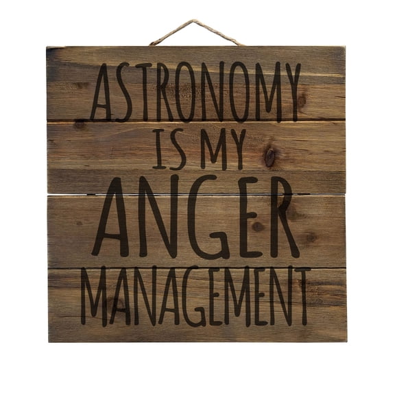 Astronomy is My Anger Management - Decorative REAL WOOD Wall Art - Faux Pallet Look