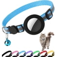 thumbnail image 1 of Collar para gato Dgerp con soporte para AirTag, reflectante, de liberación rápida, azul, 1 of 7