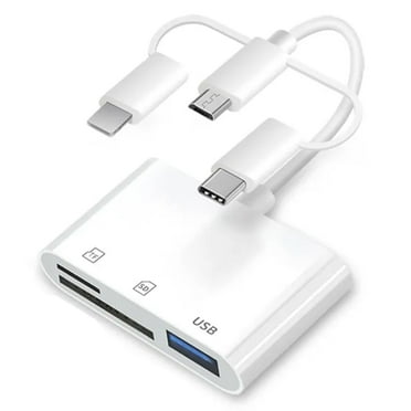 USB SD Card Reader for iPhone iPad Android, FAV USB3.0 USB-C TF Memory Card Reader, Plug And Play
