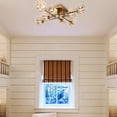 thumbnail image 2 of Claxy 8-Light Gold Semi Flush Mount Light with Clear Grystal Glass Shade, 2 of 6