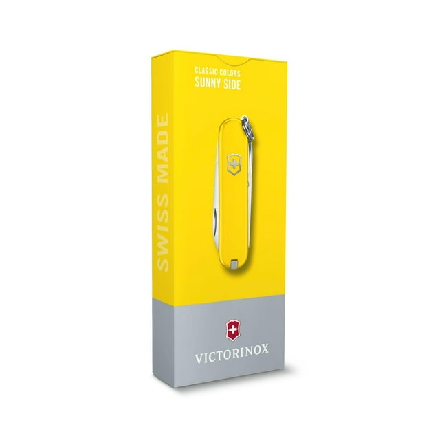 Victorinox Classic SD Couteau de Poche Jaune à 7 Fonctions Côté Ensoleillé