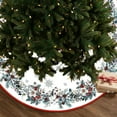thumbnail image 5 of Christmas Tree Skirt, 35 Inches Lace-up Xmas Tree Skirt, Cotton Winter Holiday Party Indoor Decoration Home Decor, 5 of 6