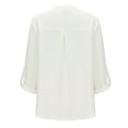 thumbnail image 7 of hotojiny Women Work Shirt Dressy Long Sleeve V Neck Lapel Business Tops Casual Loose Office Blouse Spring Fashion Outfits, 7 of 7