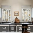 thumbnail image 4 of Kitchen Curtains 36 Inch Short - 3 Panel Set, Seashell Starfish Nautical Print, Rod Pocket Window Curtain for Tropical Beach Farmhouse, Sea Coral Cute Design, Easy Wash, 4 of 6