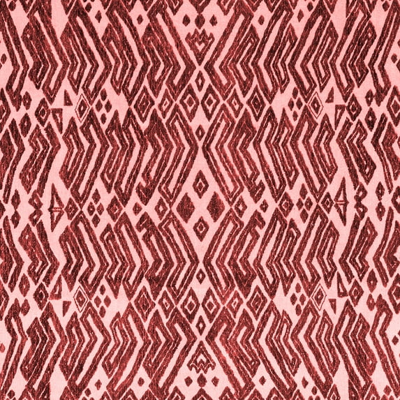 Ahgly Company Indoor Square Abstract Red Modern Area Rugs, 8' Square