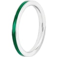 thumbnail image 4 of Sterling Silver Green-Enameled 2.25mm Ring, 4 of 7
