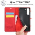 thumbnail image 6 of Compatible with Samsung S21 Plus Wallet Case, PU Leather Flip Folio Case with Card Holders RFID Blocking Kickstand [Shockproof TPU Inner Shell] Phone Cover For Samsung Galaxy S21 Plus,Red, 6 of 11