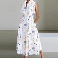 thumbnail image 1 of Vestido estampado elegante para mujer, ropa de calle sin mangas con cuello de pico, informal, holgado, con bolsillo, Patchwork, para fiesta y Club, primavera y verano, 1 of 4