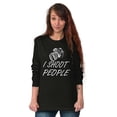 thumbnail image 4 of I Shoot People Camera Photography Pun Plus Size Long Sleeve Graphic Tee Shirt Brisco Brands 3X, 4 of 5