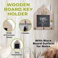 thumbnail image 3 of Hanging Wooden Board Key Holder with 3 Hooks Wooden Black Board for Entrance Hallway, 3 of 5