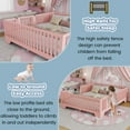 thumbnail image 5 of Mirightone Full Montessori Bed with Rails and Doors, Wood Bed Frame Full with Slats, No Box Spring Needed, Pink, 5 of 9