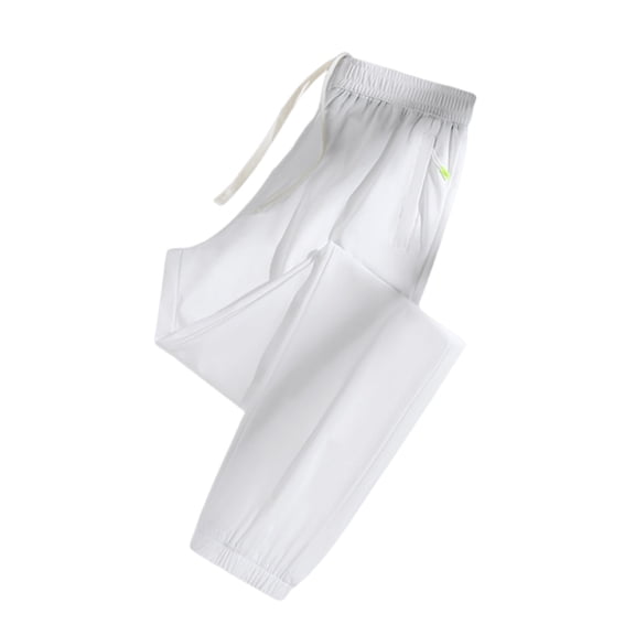 Resivox Womens Casual Fashion Solid Color Nine Inch Pants High Waist Stretchy Pull On Straight Leg Trousers Office Work Wear with Pockets White M