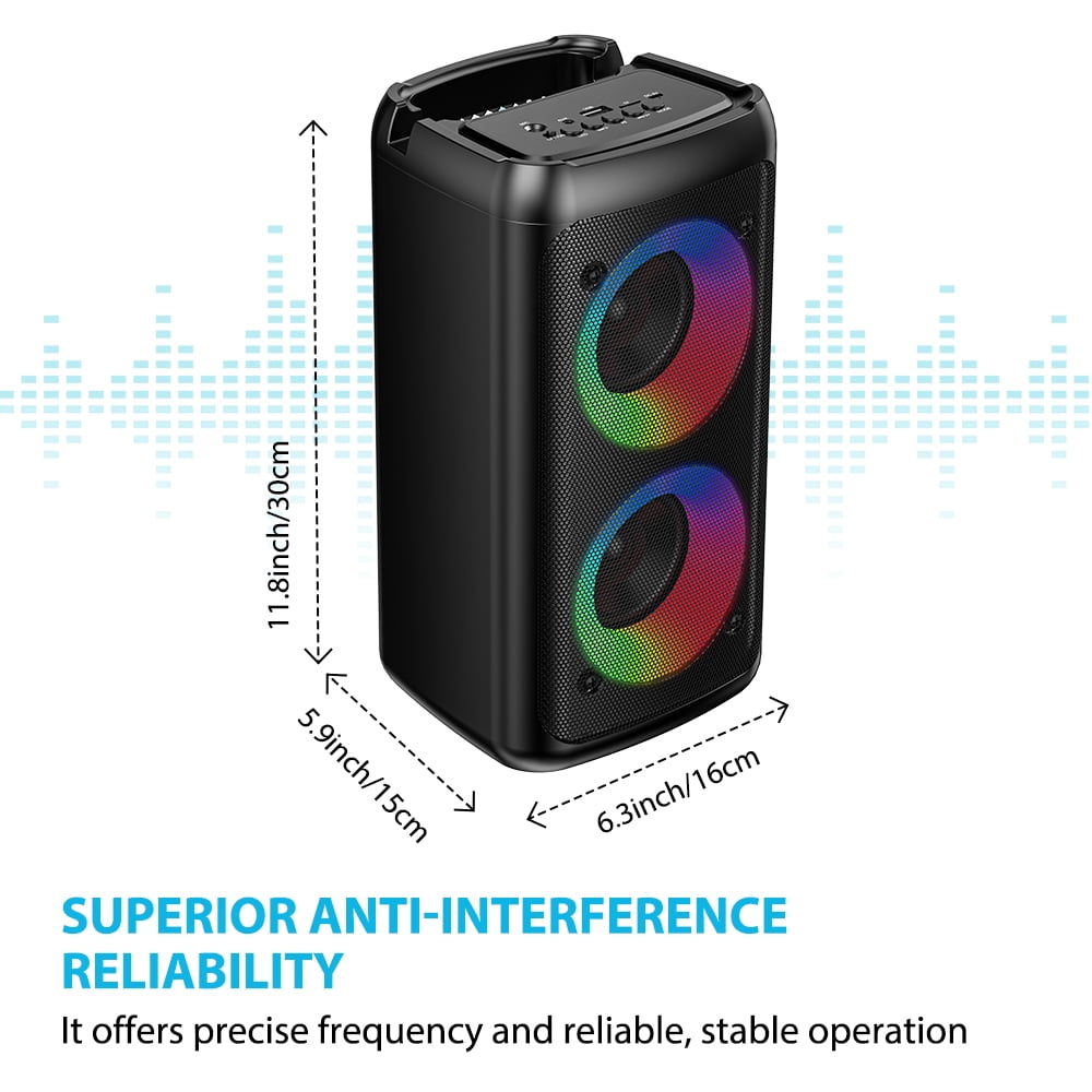 Karaoke Machine for Adults, Portable Wireless Speaker with 1 wired Microphones, Outdoor, Supports USB/TF/AUX, Ideal Gifts for Family, Music Lover