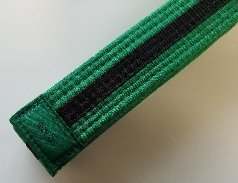 Green w/Black Stripe Martial Arts Single Wrap Taekwondo/Karate Belt 