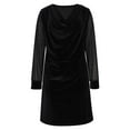 thumbnail image 5 of Gamivast Cocktail Dresses for Women Long Sleeve Cowl Neck Mesh Polka Dot Velvet Dress Knee Length Sheer Party Dress Elegant Wedding Guest Holiday Prom, 5 of 6