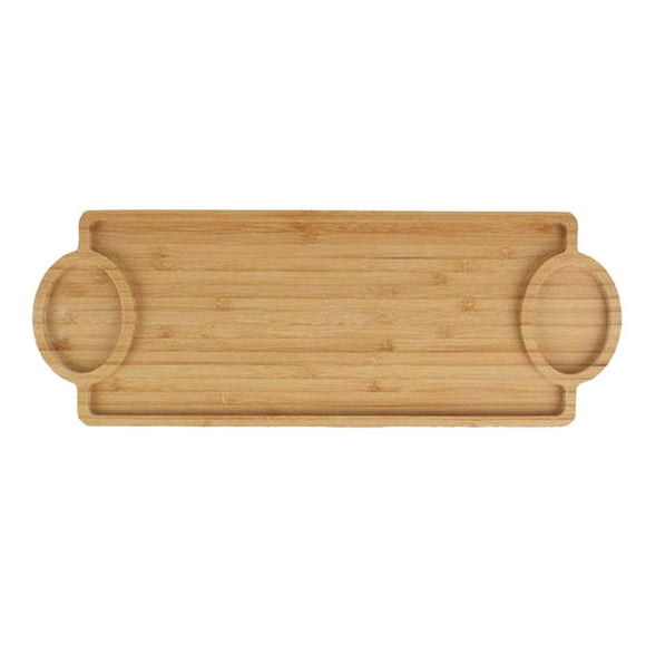 Food Tray Snack Tray Wooden Cooked Plate and Food Platter with Leak Rounded Edges and A Lip Carbon Steel Baking Pan for Roasting and Meal Prep