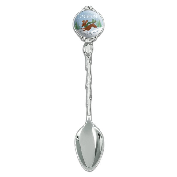 Dachshund Dashing Through the Snow Winter Christmas Novelty Collectible Demitasse Tea Coffee Spoon