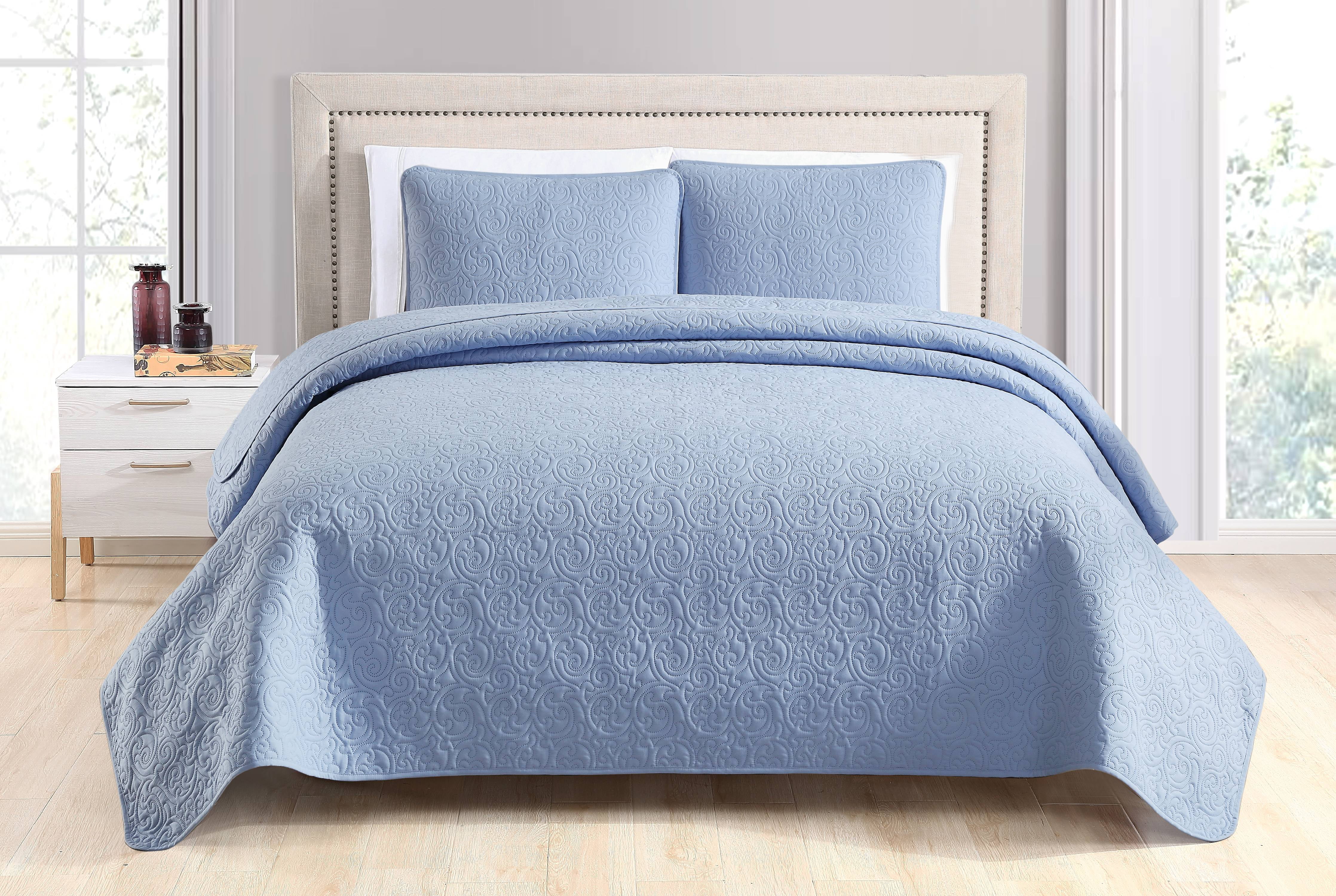 Cozy Beddings, Deco 3pc Coverlet Set King/CalKing Size Bed Lightweight