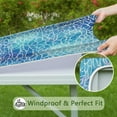 thumbnail image 6 of Blue White Tie Dye Cracked Pattern Square Fitted Tablecloth with Elastic Edge,Square Table Cover,Washable Elastic Table Cover for Home Kitchen Party Decor 36"x36", 6 of 6