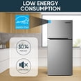 thumbnail image 2 of Upstreman 17.6 Cu.Ft. Top Freezer Refrigerator, Stainless Steel Fridge Freezer Double Door Refrigerator with Adjustable Thermostat Control, Fingerprint Resistant, Auto Defrost, Reversible Door, BD176, 2 of 9