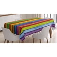 thumbnail image 1 of Ambesonne Rainbow Tablecloth Rectangular Table Cover, Vibrant Wooden, 52"x70", Multicolor, 1 of 3