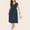 Navy, variant on Babysbule Women Skirts Plus Size Ladies Polka Dot Print Dress Button Lace-up Waist V-neck Skirt