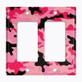 thumbnail image 2 of Metal Light Switch Plate Outlet Cover (Camo Pink Black - Double Rocker), 2 of 2