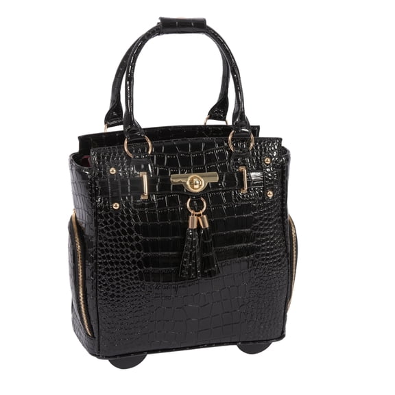 Petite Cosmopolitan Women's Rolling Patent Alligator 13 - 15 Inch Briefcase