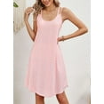 thumbnail image 5 of Gustave Spaghetti Strap Summer Dress for Women Eyelet Embroidery Casual Midi Sundress Sleeveless Swing Tank Dresses Beach Cover Ups "Pink, S", 5 of 6