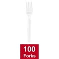 Great Value Everyday Disposable Plastic Forks, White, 100 Count
