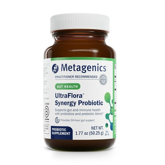 Metagenics UltraFlora Synergy Probiotic - Probiotics Powder - Ultra Flora Probiotic - For Immune Health & Digestive Support* - Non-GMO - Gluten-Free - Vegetarian - 1.77 Oz