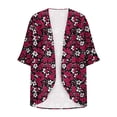 thumbnail image 5 of Women's Summer Cardigan Tops Plus Size Print Sunscreen 3/4 Sleeve Cover Up Cardigan Top, 5 of 6