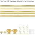thumbnail image 2 of eTeckram 1" Double Curtain Rod with Leville Finials,Gold,84‘’-120‘’, 2 of 6