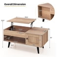 thumbnail image 3 of Costway Lift Top Coffee Table with Storage Hidden Compartment Cabinet & Open Shelf Natural, 3 of 10