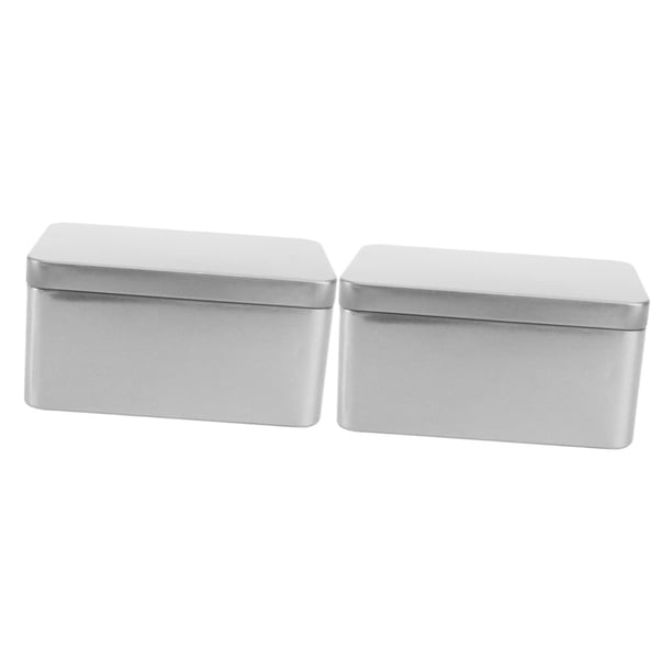 2 uds caja de bálsamo de panadería plateado sobre galletas selladas X dulces decorativo multiusos/decoración vacía bolsitas de hojas hojalata portátil