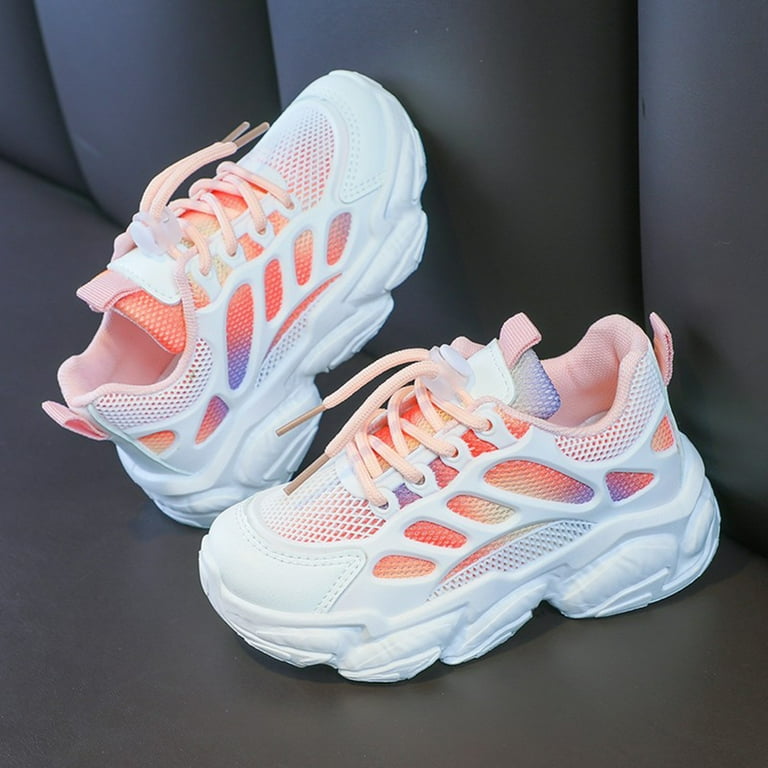 dmqupv Girls Sneakers Size 11 Little Kid Girls Sneakers Lightweight Cute Bowknot Casual Walking Shoes for Toddler Little Kids Pink 33